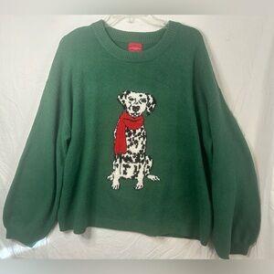 Wondershop Target Dalmatian Christmas Sweater XL Green Holiday Pullover
